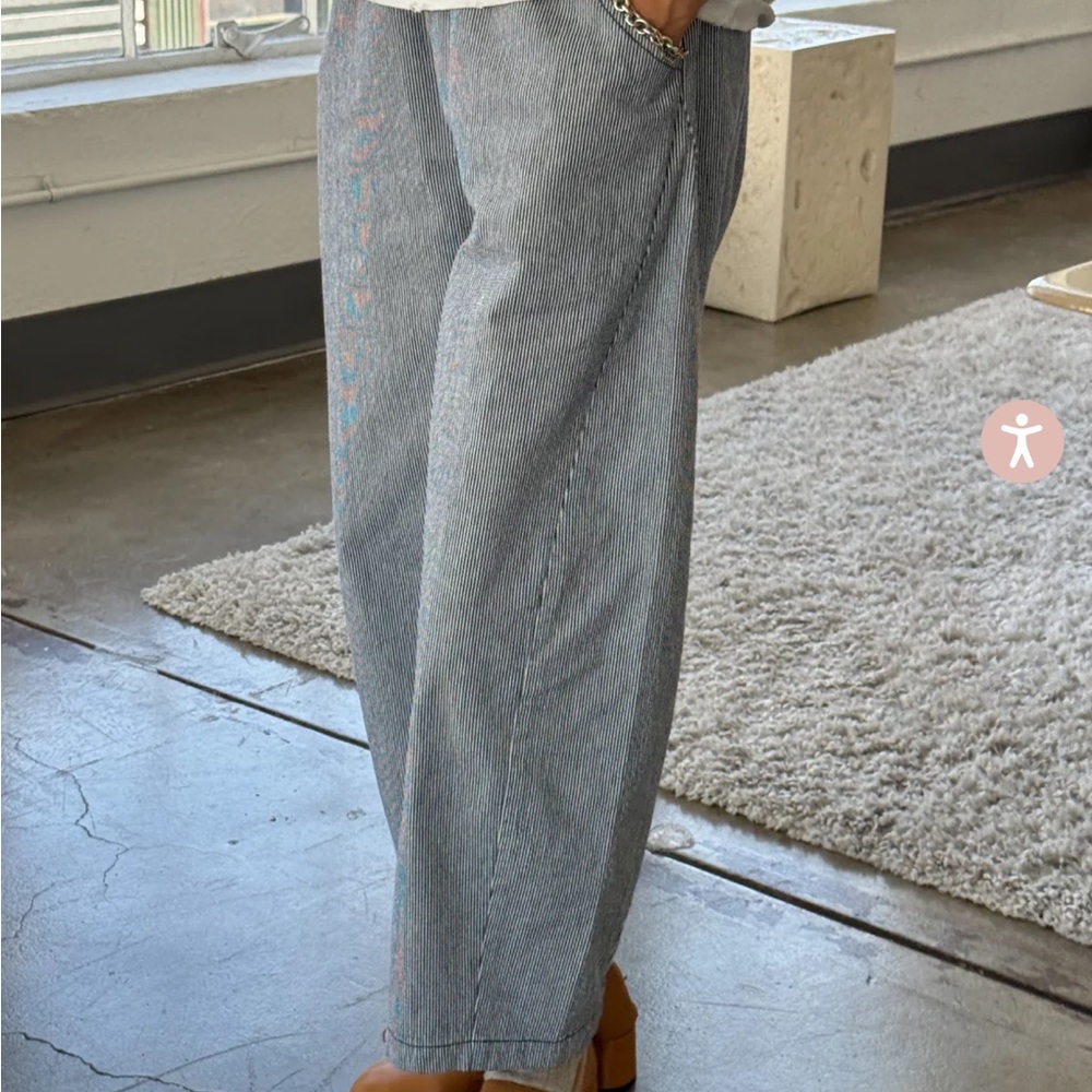 Le Bon Shoppe Arc Pants in blue stripe size S NWT